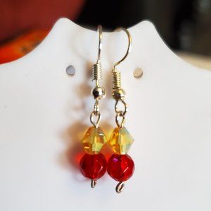 Silver Tone Hook Glass Dangle Earrings Tony Alexander Jewelry Artisan Fashion